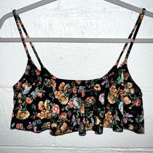 PacSun Ruffled, Floral, Padded Swimsuit Top